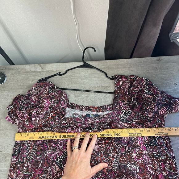 Anthropologie Maeve Lisabetta Maxi Dress Purple Boho Large - Picture 8 of 11